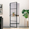 Capwee Porta Interna Vetro e Alluminio Battente Porta per Bagno Cucina Studio in Vetro Temperato Alluminio Sottile-Nero e trasparente-83 x 201.5 cm
