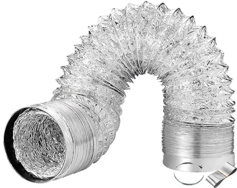 Abluftschlauch aus Aluminium mit Stahlspirale, Flexibel Lüftungsschlauch, Alu Flexrohr, Wärmeisolierung Belüftungsschlauch, für Klimaanlage, Wäschetrockner, Dunstabzug, Leicht Anzubringen(3.0m,200mm)