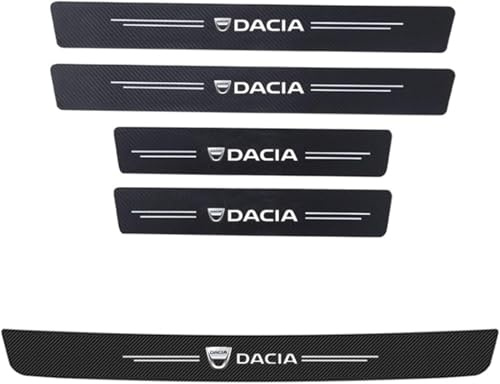 VGTDCDT 5 Protections de Seuil de Porte de Voiture pour Dacia Sandero Stepway 3 2020-2023 2024, Protection Contre Les Rayures en Fibre de Carbone Autocollant de