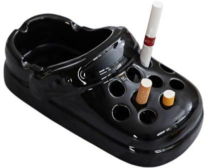 Keramik-Zigarettenaschenbecher mit perforiertem Schuh, Keramik-Aschenhalter, 11,4 cm, niedlicher Aschenbecher für Raucher, Dekoration für Zuhause und Büro