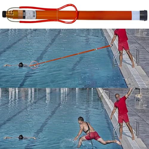 Barra telescópica de salvavidas para piscinas, equipo de rescate de emergencia con diseño reflectante luminoso