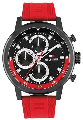 Tommy Hilfiger Reloj Analógico de Cuarzo Multifunción para Hombre con Correa de Acero Inoxidable o de Silicona