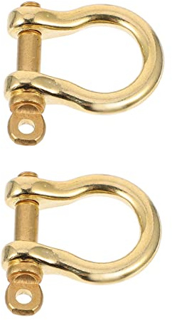 Gatuida 2pcs Pure Brass u Shape D-Rings Screw Shackles for DIY Leather Craft, Medium Size, European Style Fast Release Buckle for Bag Strap Accessories