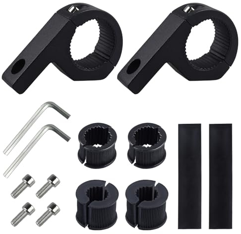 NineSSJLY 2 Soportes universales para Faros adicionales – Abrazadera 15-32 mm con Inserciones de Goma, para Moto, ATV, Todoterreno, Auto, camión, Barco, Tractor, Parachoques y Barra antivuelco.