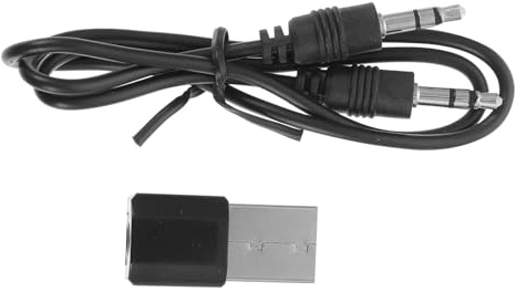 jojofuny USB Drahtloser Audioempfänger mit -aux-Ausgang für Heimstereoanlagen Lautsprecher und Verstärker Kompatibel mit Android und PC Kompakt und Einfach zu Bedienen Schwarz