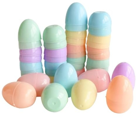 EXKURPOO Huevos De Pascua Caja de Embalaje Dulces con Huevos Pascua rellenables, Accesorios Juego Caza for niños, Huevo vacío plástico Sorpresa, decoración for Fiesta