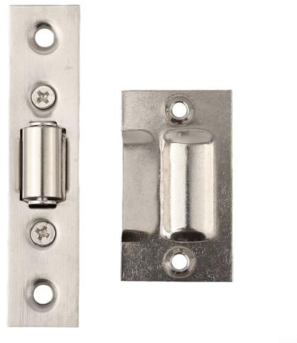 Rouleau de positionnement invisible en acier inoxydable robuste pour portes de chambre en bois lisse et silencieux avec structure perlée en acier brossé résistant à la rouille