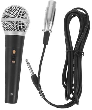 PRETYZOOM Wired Dynamic Microphone Fine Cord for Karaoke Handheld Singing Microphone Corded Mic for Speaker Professional Recording