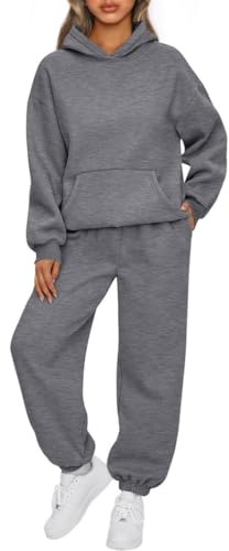 OLIPHEE Survetement Femme Ensemble Jogging Femme Ensemble Sport 2 Pièces Sweat à Capuche Polaire et Pantalon Jogging Tenue de Sport Survetement Hiver Automne Outfit Fitness