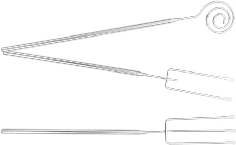 TOVINANNA Juego de 3 Tenedores para Fondue de Acero Inoxidable Puntas de 2 Espiral y 3 Utensilios para Bañar Chocolate Queso y Frutas Apto para Cocina y Olla Caliente