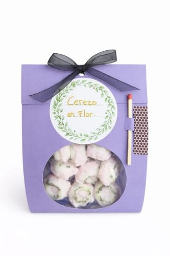 Wax Melts Artesanales Esencia a Mora - 12 piezas Aromáticas - Cera de soja - Ideal para quemador - Aromas a escoger - Figuras aleatorias (Cerezo en flor)