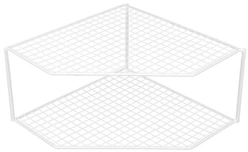 Operitacx Corner Shelf Pan Organizer Kitchen Table Top Stand Two-Tier Compact Draining Rack for Kitchen Counter and Sink Area