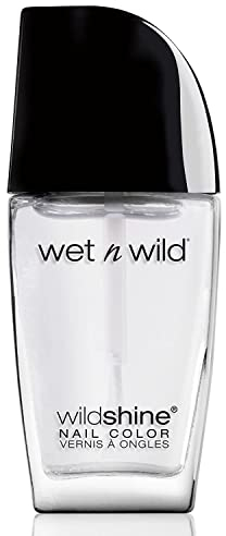 Wet n Wild, Wild Shine Nail Color, Nagellack ohne Formaldehyd, Toluol und Phthalate, langanhaltende Formel die schnell trocknet, Clear Nail Protector