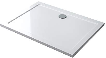 Mai & Mai Plato de Ducha 90x100x4 cm – Acrílico Blanco Rectangular, Antideslizante y Resistente, Instalación a Ras de Suelo o Sobresuelo Faro2