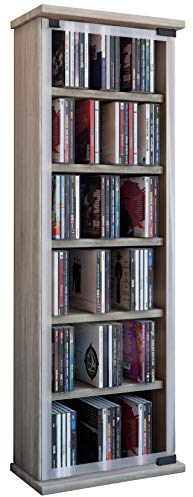 VCM Regal DVD CD Rack Medienregal Medienschrank Aufbewahrung Holzregal Standregal Möbel Schrank Möbel Classic