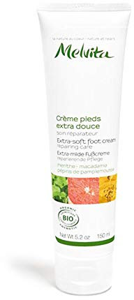 Melvita - Crème Pieds Extra Douce - Les Essentiels Hygiène - Soin Hydratant Apaisant, Huiles Essentielles de Menthe et Romarin - Absorption Rapide - Pieds Fatigués - 150 ml