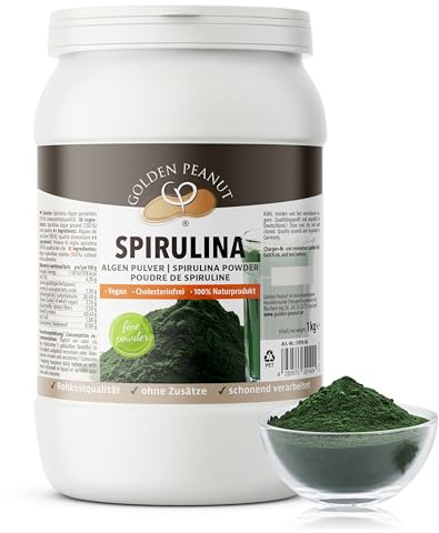 GOLDEN PEANUT Spirulina Algen Pulver 100% rein Zellwände aufgebrochen 1kg