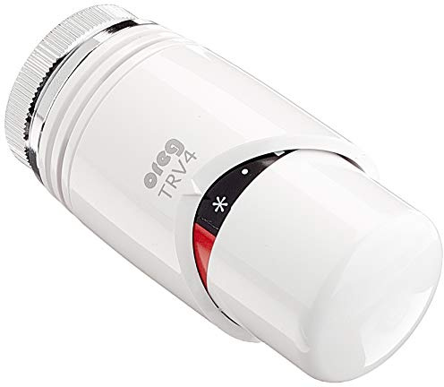 Oreg 0707007G Thermostatkopf TRV4 (Temperatureinstellung 7-31°C, mit Sichtfenster, Frostschutz, passend für M30x1,5 mm + 11,5 mm Schließmaß, Weiß)