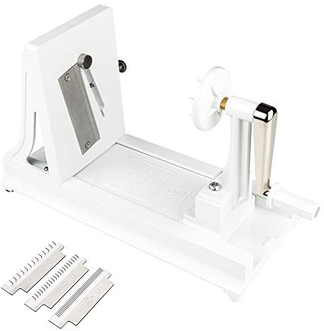 Benriner Professional Japanese Horizontal Turning Slicer with 3 Interchangeable Stainless Steel Blades: Veg Spiralizer, Spiral Cutter for Vegetables, Courgetti, Vegetable Sharpener Made in Japan BN-7W