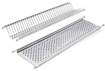 EMUCA Escurridor de Platos y Vasos para Muebles de Cocina de 100 cm de ancho, anchura interior módulo 935-970 mm, Acero Inoxidable
