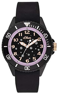 s.Oliver MädchenArmbanduhr Analog Quarz Silikon SO-3924-PQ