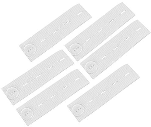 GOTOTOP 6 pièces ceinture extension boucle pantalon de maternité réglable extender bande élastique ceinture de grossesse noir et blanc ceinture ventrale(blanc)