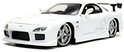 Jada Toys Fast & Furious 1993 Mazda RX-7, Tuning-Modell im Maßstab 1:24, zu öffnende Türen, Motorhaube und Kofferraum, weiß
