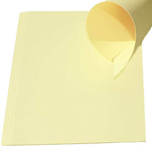 10 Blatt Ton-Bastel-Karton DIN A3 240g/m² hellgelb dickes Ton-Papier 297x420mm PREMIUM super zum Basteln - komplett durchgefärbt bedruckbar - sehr stabil DIY Bastelideen