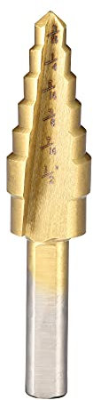 sourcing map Paso Taladro HSS4241 3/16 a 1/2 6 Tamaños Rectos Flautas Vástago Triangular para Metal Madera Plástico
