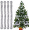 Guirlande de Noel Sapin, 4pcs Guirlandes Tinsel Noël, Guirlande Sapin 3m, Guirlande Tinsel Métallique Scintillantes pour Mariage Anniversaire Fête Murs Fenêtres Sapin Decoration Noël - Argent