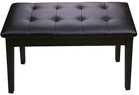 DRSM Soft Piano Hocker Tastatur-Klavier-Hocker 2-Sitzer Electric Piano Hocker Lagerung Stuhl PU Endlagend?mpfung Lagerregal Gepolsterter Sitz (Schwarz 75x34x50cm)