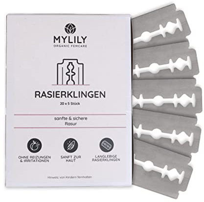 MYLILY 100 Rasierklingen I deine perfekte Rasur I Rasierhobel Damen I Rasierer plastikfrei I zero waste shaving I Intim Rasier