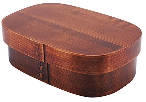 Wood Bento Boxes, Vintage Natural Wooden Lunch Containers Box with a Strap, Great for School, Office, Camping, Traveling, Hiking, Picnic, BBQ, Backpacking(18 * 12 * 5.5cm/ 3)