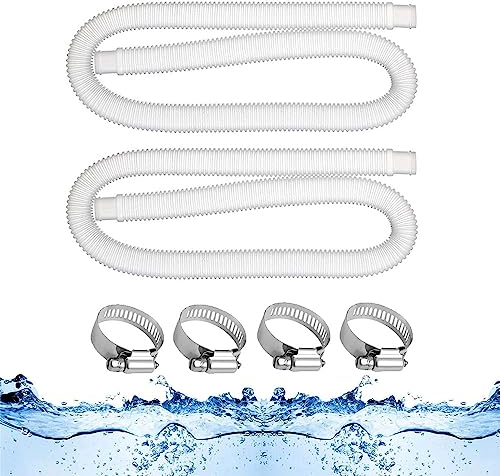 Anyingkai Tubo di Ricambio per Piscine,Tubo Flessibile per Piscine, Tubo di Sostituzione della Piscina,Tubo di Ricambio per Pompa Filtro per Piscina con 2 Anelli di Collegamento in Metallo