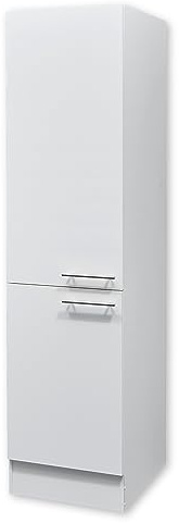 EDDY Moderner Vorratsschrank Küche in Weiß matt - Geräumiger Küchenschrank mit viel Stauraum - 50 x 200 x 57 cm (B/H/T)