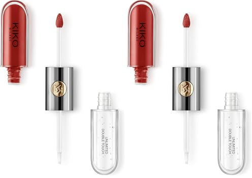 KIKO Milano Unlimited Double Touch 107 | Flüssiger Lippenstift Mit Langem Halt (12 Stunden) In 2 Schritten, Strahlendes Finish (Packung mit 2)