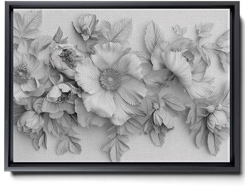 3D Art Prints, 3D Wall Art Decor, Pen and Ink Memorable Month Floral, Handmade Personalize Birth Flower Anniversary Wedding Gift Mothers Day Tattoo Sketch State Flower, Canvas,Decor