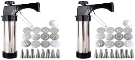 Seringue à PâTisserie en Acier Inoxydable Manual Cookie Press Maker Machine DIY Churro Maker Stainless Steel Piping Nozzles Biscuit Make Mold Cake Decoration Tools Presse à PâTisserie (Color : Type04