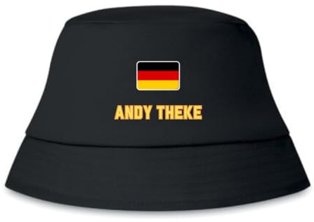 Sommerhut, Fischerhut Fussßballhut, Anglerhut, Fanhut Xave Alfonso Spanien (DE/NL/SE/PL, Alphanumerisch, Einheitsgröße, Schwarz, Deutschland, Andy Theke)