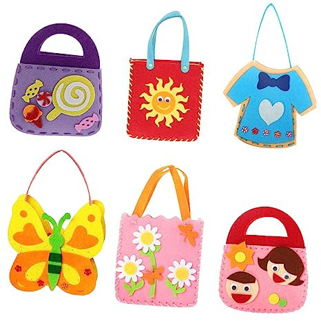 Abaodam 18 Stk DIY-Vliestasche spielzeug zum selber nähen Material-Kits für Handtaschen DIY-Taschen-Bastelset Stickerei-Kits Nähset aus Material-Kits für Filztaschen Taschenzubehör