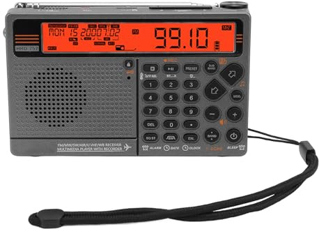 Radio Multibande, SW FM MW AIR V.UHF WB Radio Portable à Bande de Fréquence avec Contrôle par Application Bluetooth, Batterie Rechargeable, Radio Numérique avec Alarme SOS et