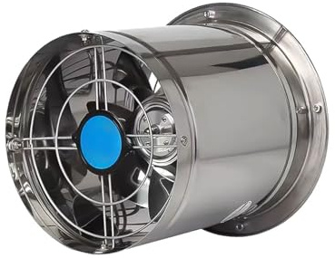 BDJSN Ventilatore Industriale, Aspiratore Incorporato in Acciaio Inossidabile da 2800 Giri/min, Cappa Aspirante a Cilindro Potente Rimovibile da 70 W, con Griglia Protettiva, per Cucina, Soggiorno