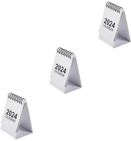 Operitacx 3stücke Tischkalender Praktischer Und Stabiler Schreibtischkalender Für Büro Zuhause Und Schule Planung Und Organisation Von Terminen Weißes Design