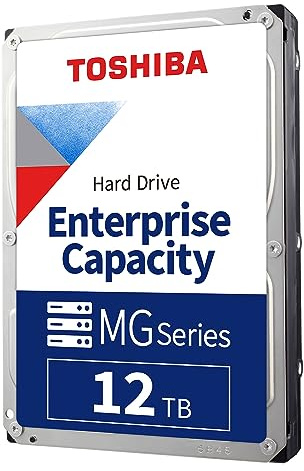 Toshiba MG Series 12TB Internal Enterprise Hard Drive, 3.5 SATA HDD, 7200 RPM, 24/7 Operation, For Server, Hyperscale, Cloud, 550TB/Year workload, 5yr Warranty (MG09ACA12TE)