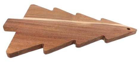 SHOWERORO Tabla De Charcutería Navideña Madera Natural, Tabla De Cortar Forma De Árbol De Navidad, Multifuncional para Sushi, Quesos y Embutidos, para Restaurante y Hogar, Diseño Festivo y Decorativo