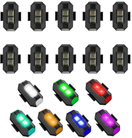 LED Strobe Drone Light,Anti Collision Light,Fits for DJI Mini 4 Pro, Avata 2,Mini 4k,Air 3, Mavic 3 and All RC Drones Accessory(10PCS)