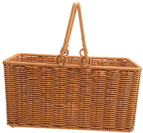 BESPORTBLE Cestino Woven per e Cestino per Picnic Rattan Sintetico per Trasporto Design per e Decorazione Casa