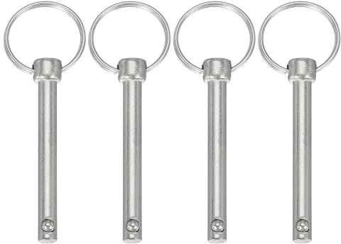 sourcing map Perno a sgancio rapido, diametro 6 mm, lunghezza utilizzabile 42 mm, lunghezza totale 76 mm, perno superiore Bimini in acciaio al carbonio per accessori per barche, confezione da 4