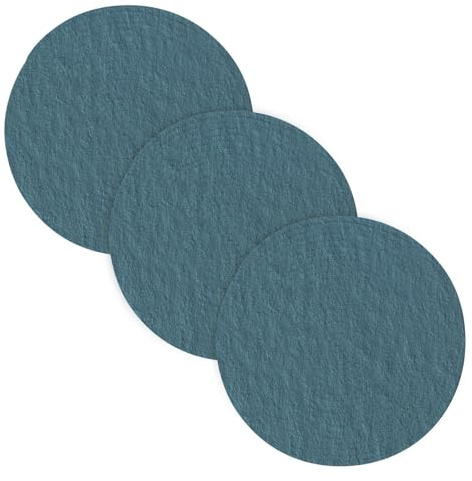 Customizable 3 Pcs Trivet Hot Plate for Hot Dishes 15in Cotton Thread Weave Absorb Water Hot Pan Holder for Crock Pot Bathroom Decor Blue-Green Linen Texture