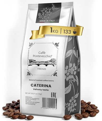 Caffè in Grani 1kg - Miscela Artigianale 80% Arabica 20% Robusta - Chicchi Interi per Moka ed Espresso - Note Floreali Fruttate Speziate - Made in Italy - CAFFÈ PONTEVECCHIO FIRENZE